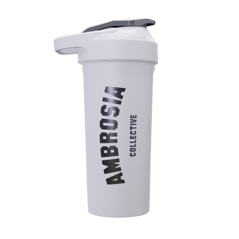 Ambrosia Collective Sport Shaker (White w/ Black Logo)